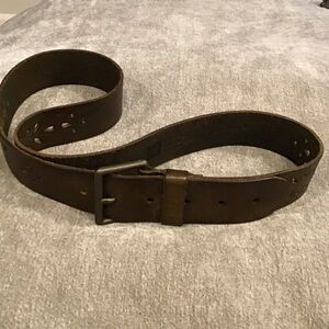 Gap Brown Leather Cutouts Unisex Belt